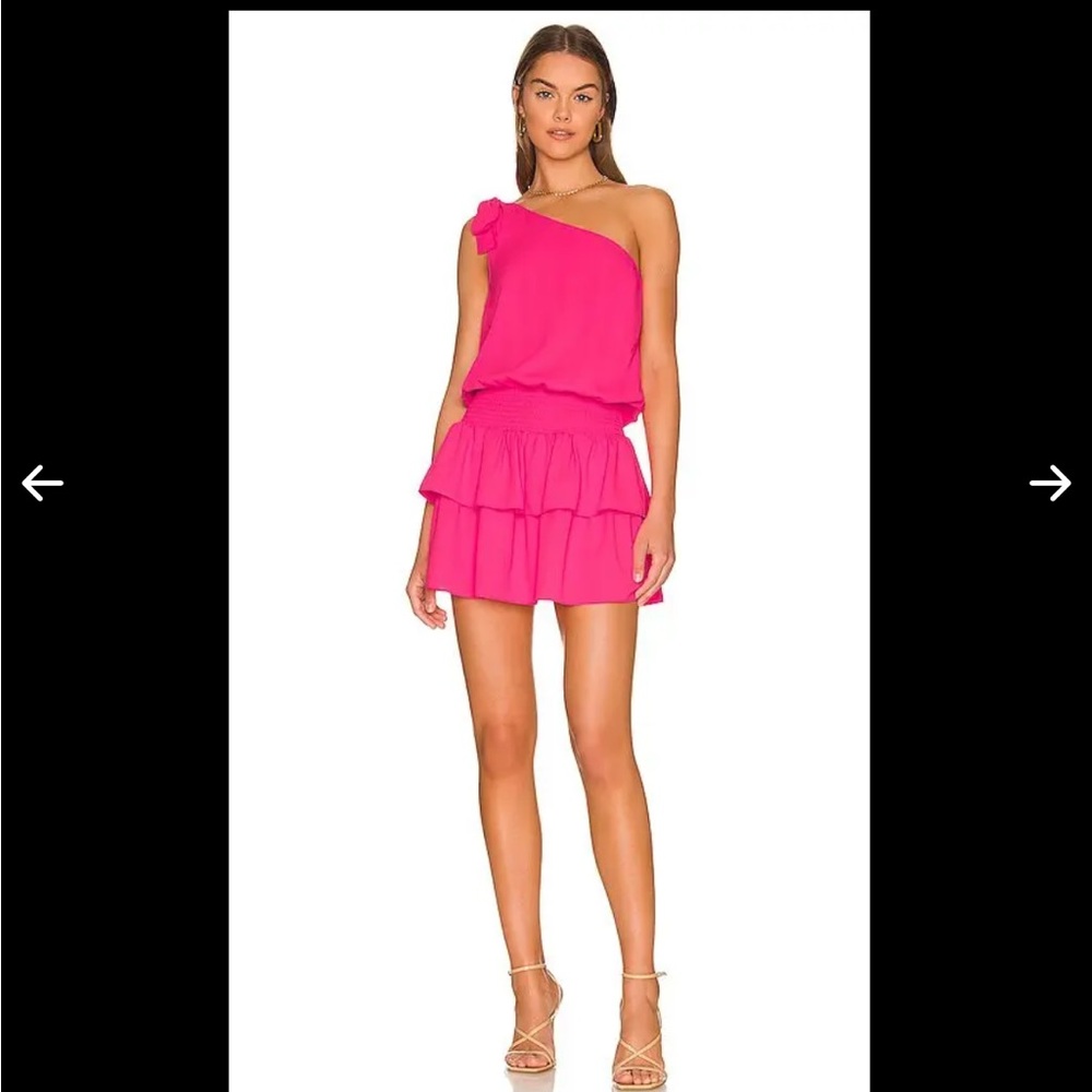 Amanda Uprichard McKinley Vibrant Pink One-Shoulder Dress size large